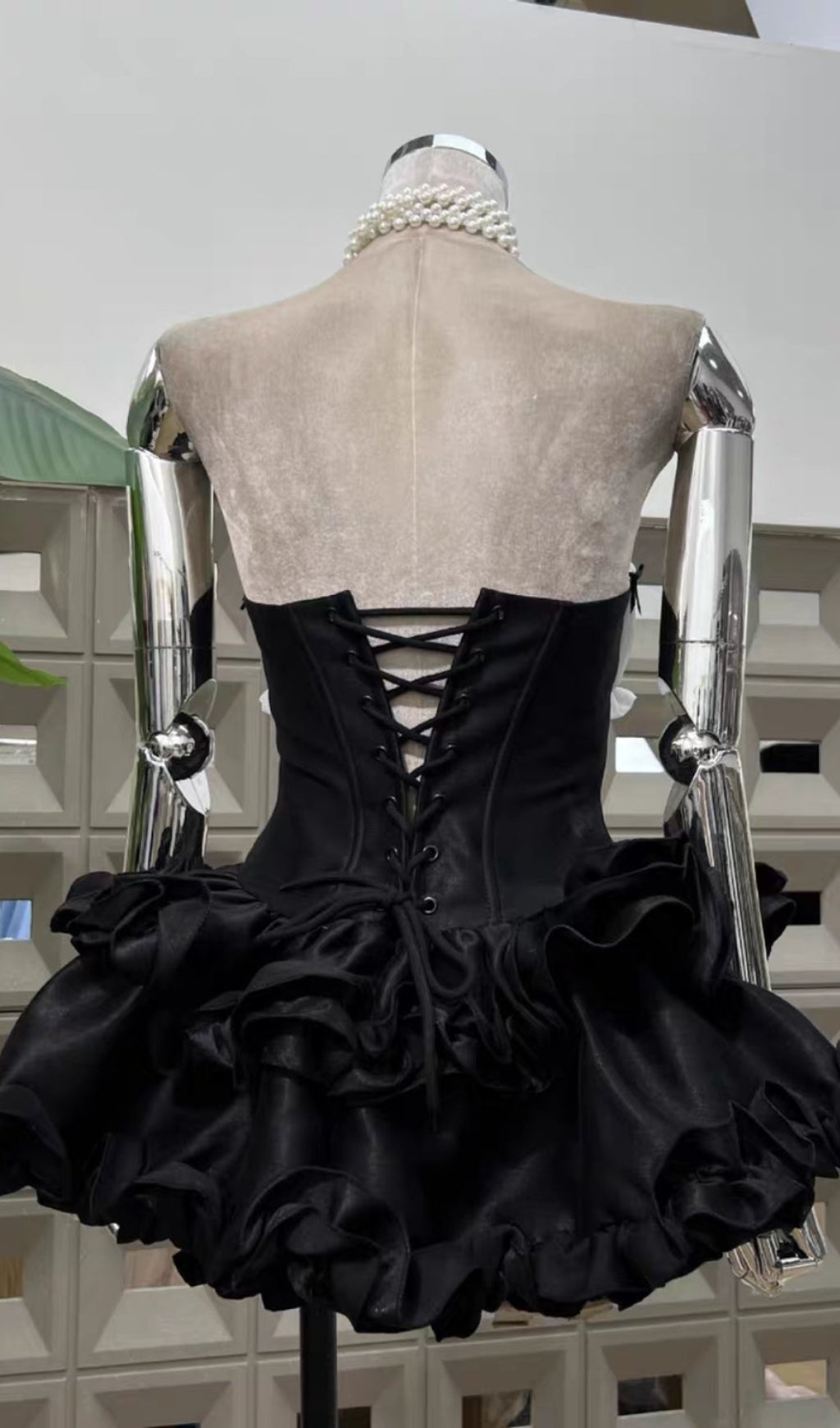 AIIZIE STRAPLESS RUFFLE CORSET MINI DRESS - product image