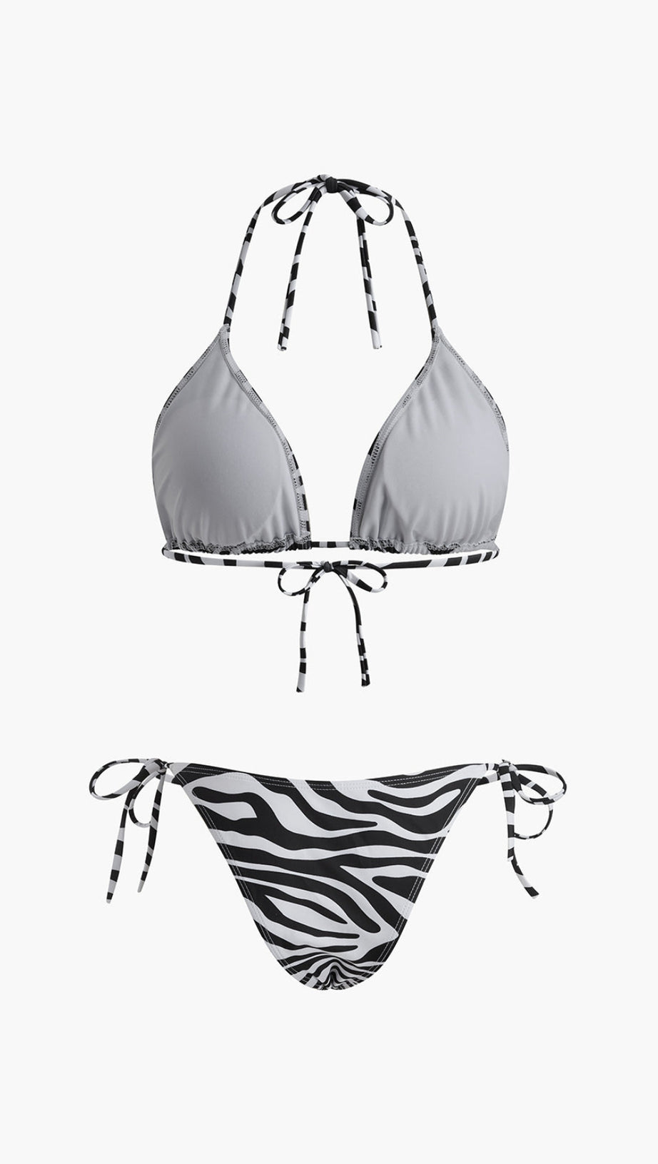 BIKINI A TRIANGOLO A RIGHE ZEBRATE
