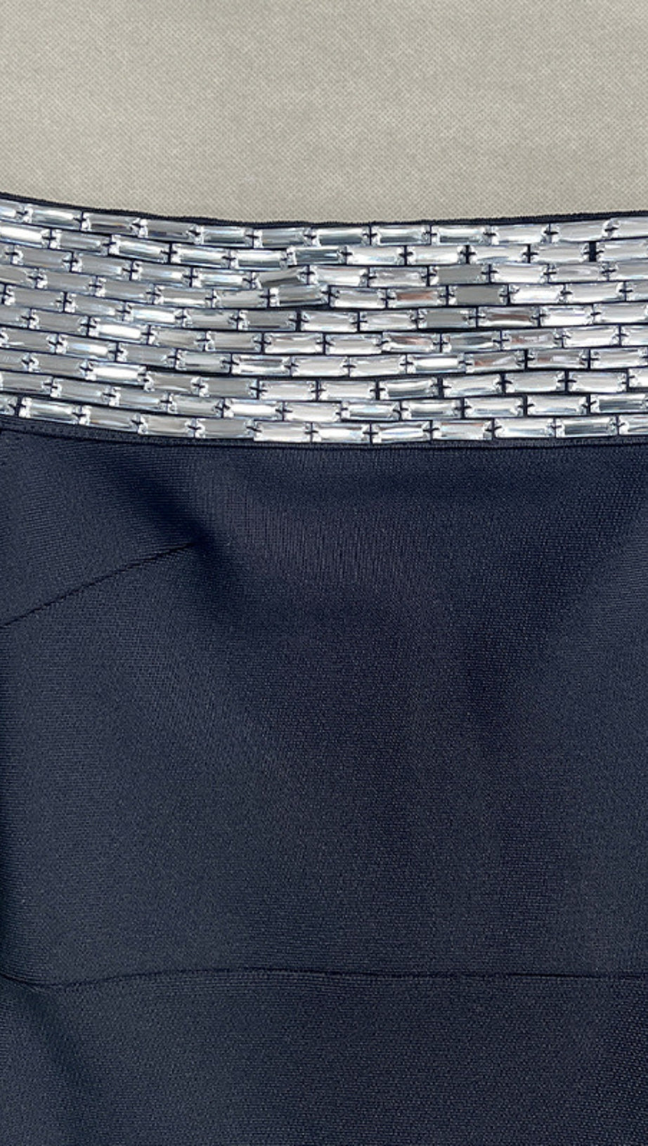 OFF SHOULDER SILVER EMBELLISHED ONE SLEEVE IN BLACK