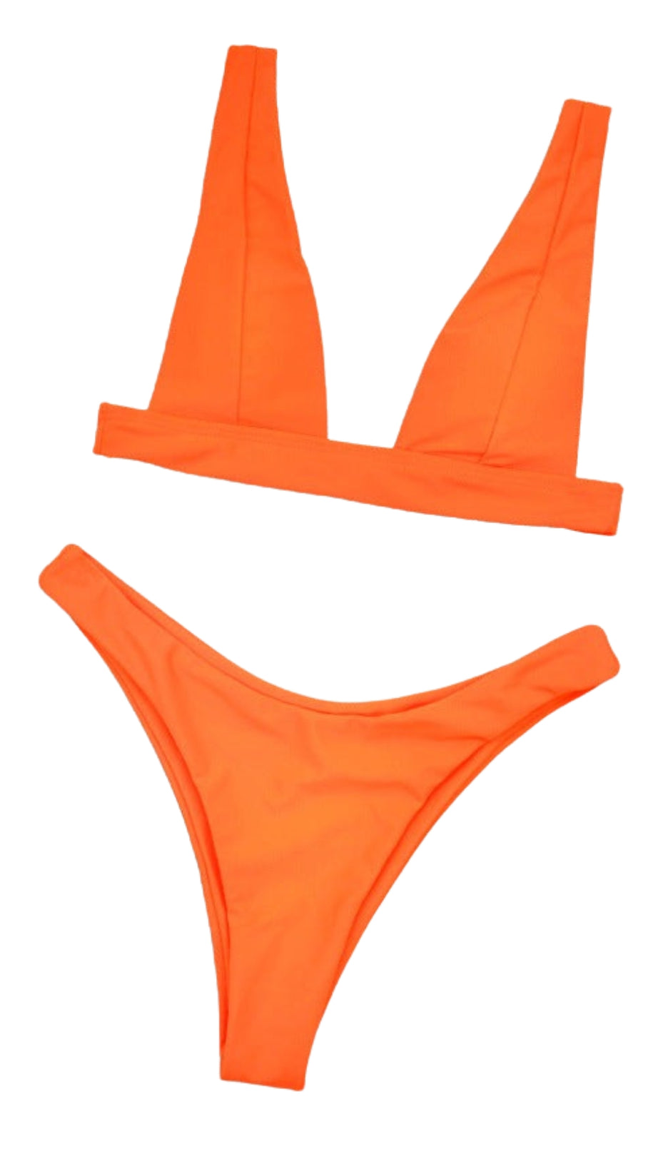 Orangefarbenes Bikini-Set mit gekreuzten Rändern