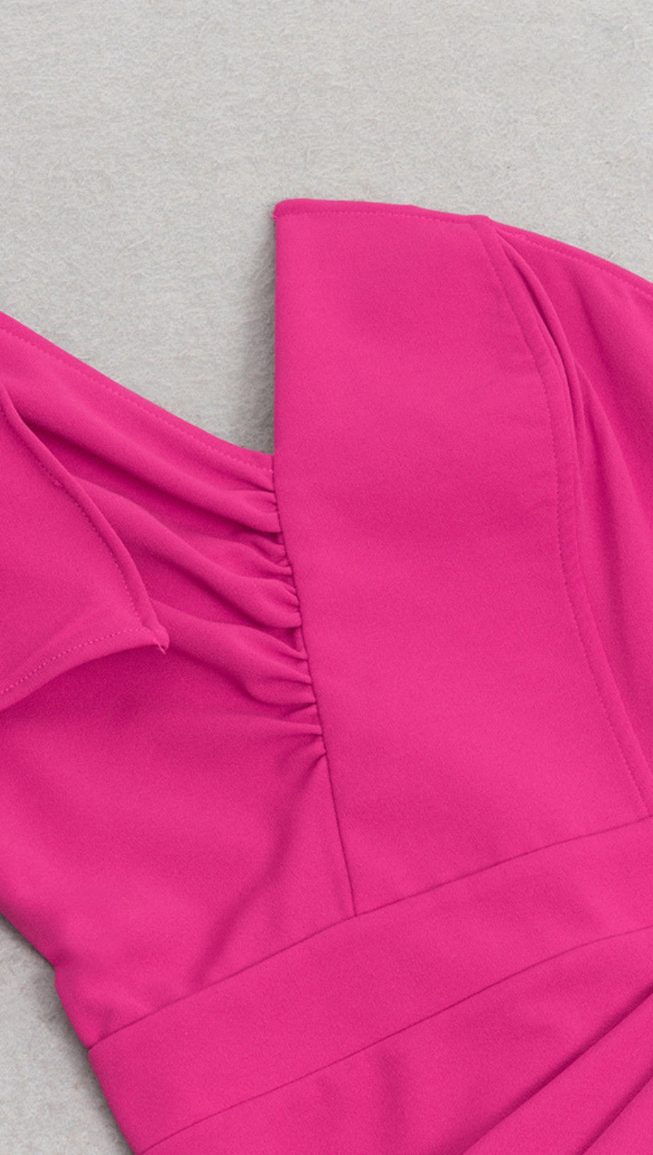 ONE - SHOULDER RUFFLED SLIT MAXI DRESS IN PINK