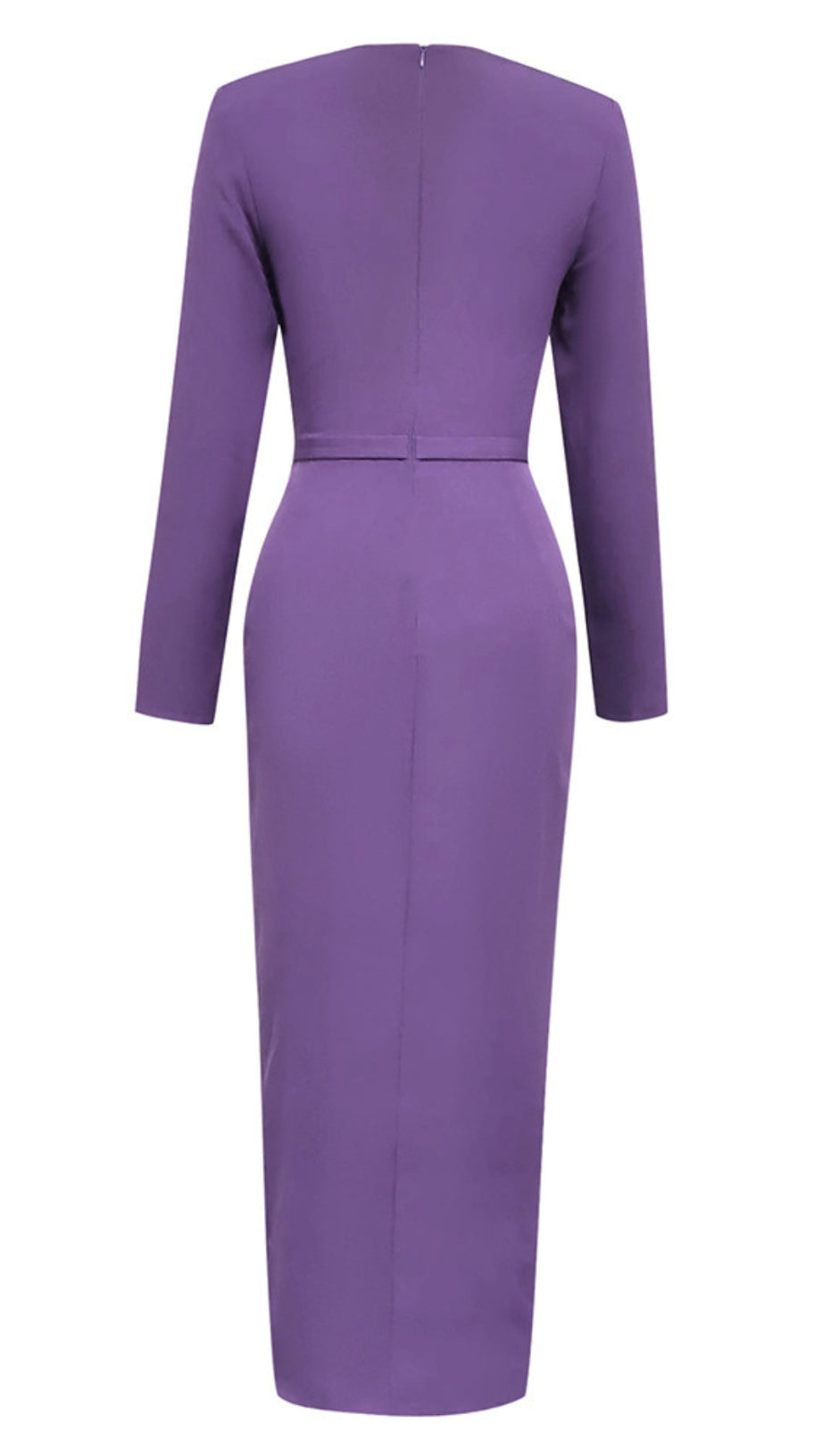 Lila Midikleid mit One-Shoulder-Schlitz