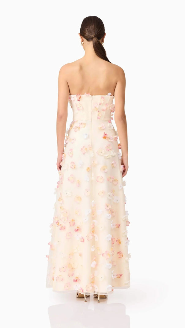 AIIZIE OFF-SHOULDER EMBROIDERED MAXI DRESS IN APRICOT - product image