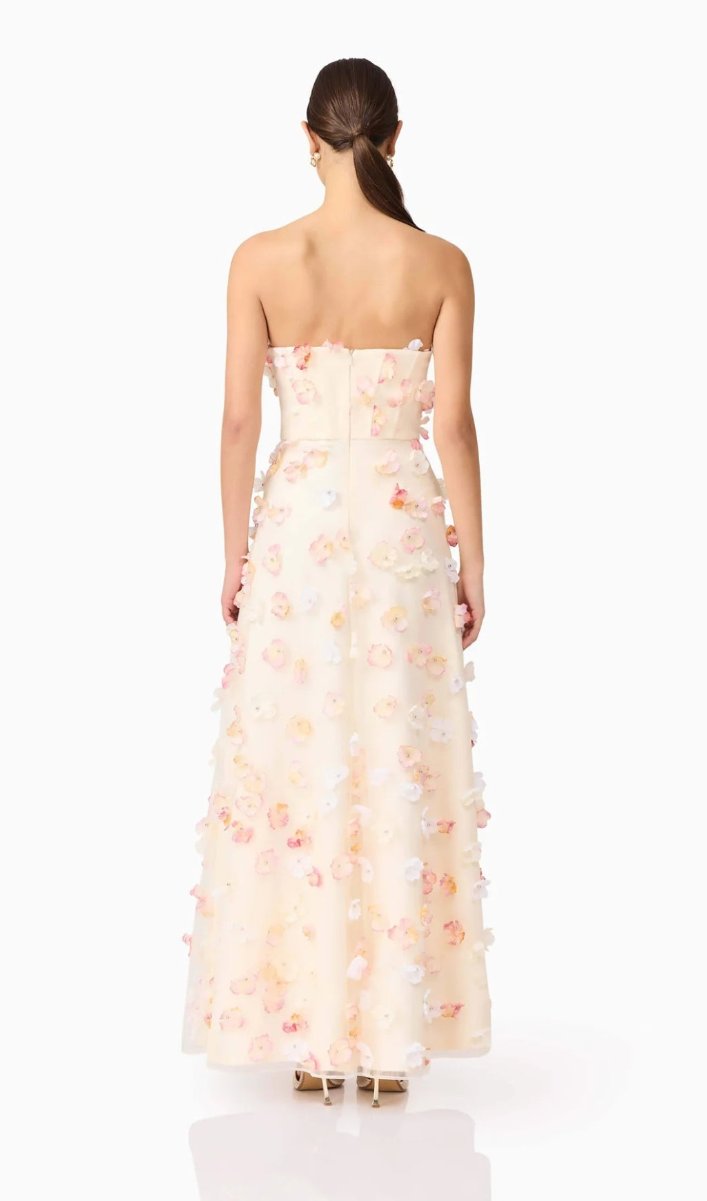 AIIZIE OFF-SHOULDER EMBROIDERED MAXI DRESS IN APRICOT - product image