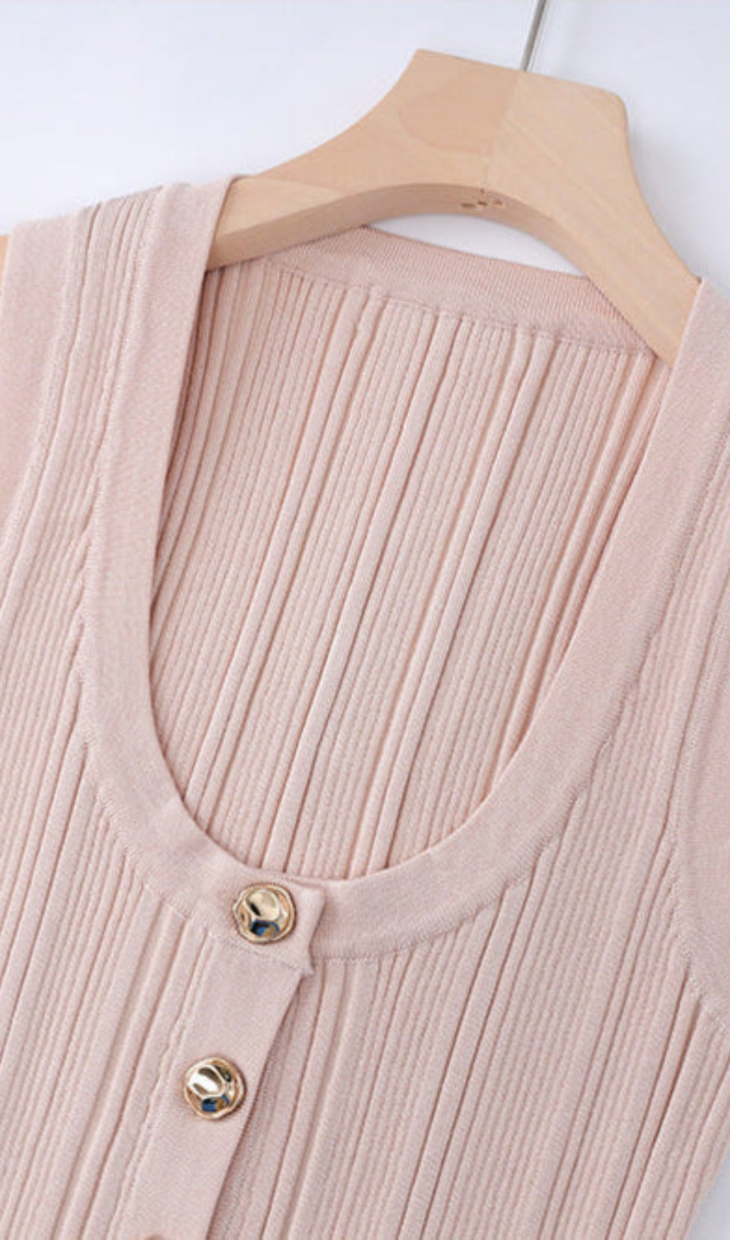 AIIZIE EARTHA SLEEVELESS KNITTED DRESS TOP SKIRT SET IN APRICOT - product image