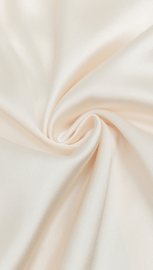 AIIZIE SATIN OFF - SHOULDER TULLE - SLEEVE MAXI DRESS IN IVORY - product image