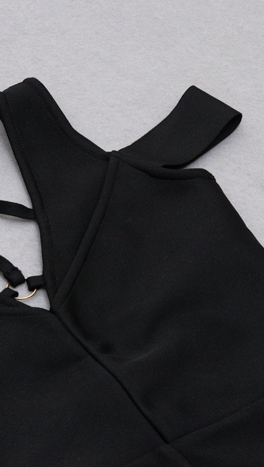 CUT - OUT COLD - SHOULDER BODYCON MIDI DRESS IN BLACK