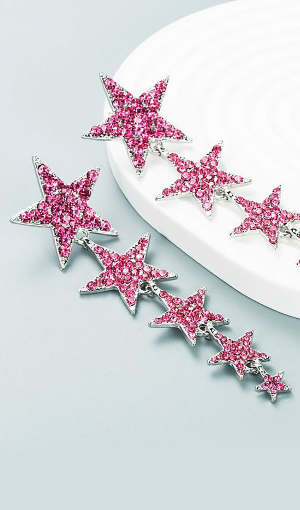 AIIZIE FUCHSIA FIVE-POINTED STARS PROM EARRINGS - product image
