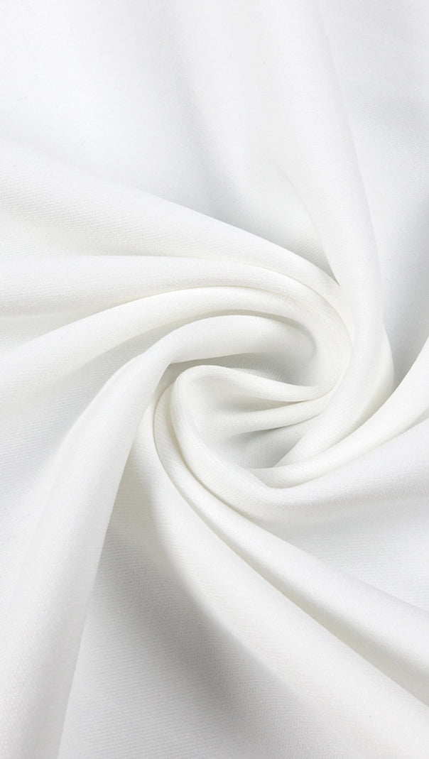 AIIZIE TURTLENECK BELTED DRAPED SLIT MAXI DRESS IN WHITE - product image