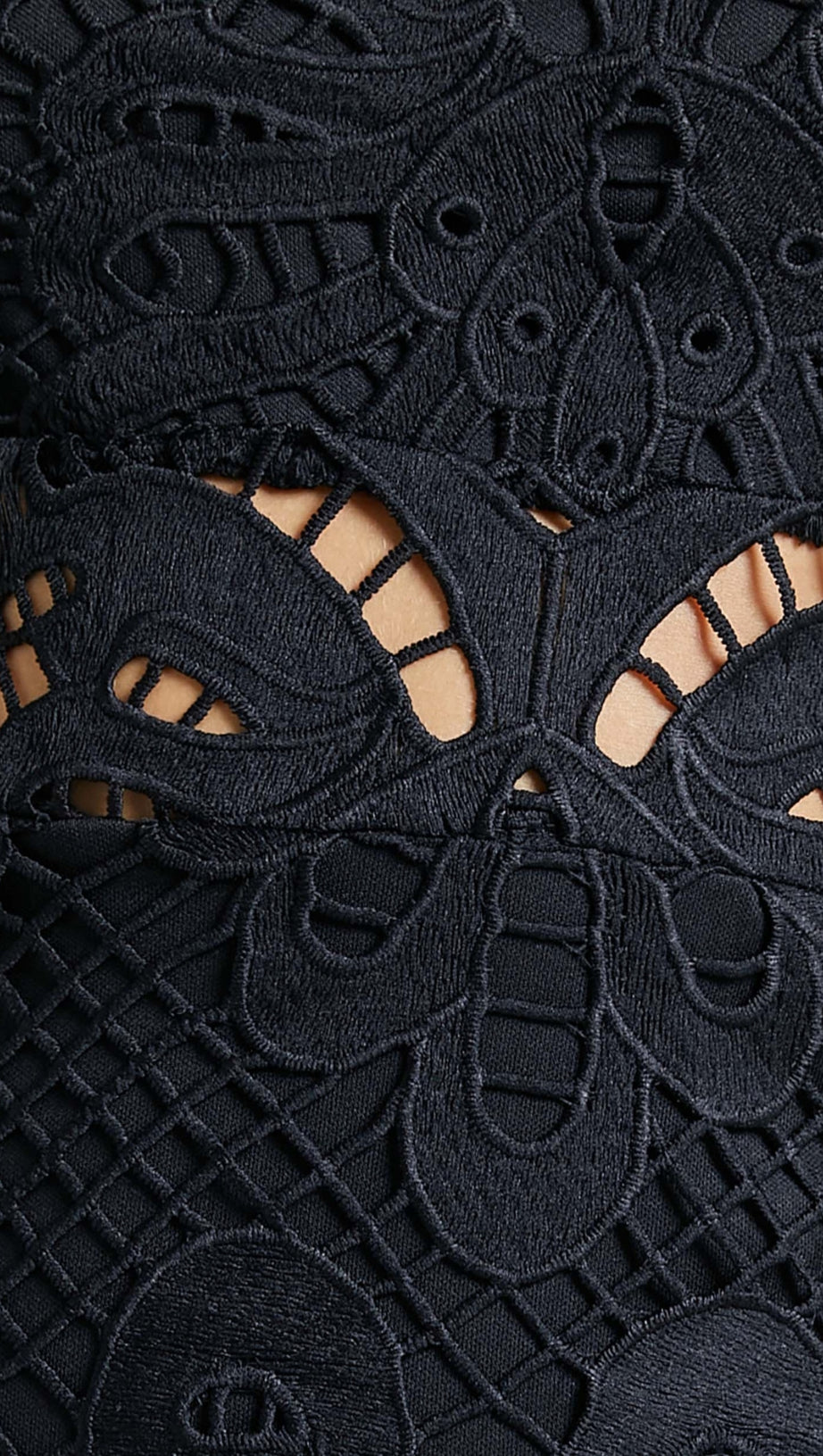 MINI ABITO IN PIZZO CON MANICHE A SBUFFO LUNGHE IN NERO