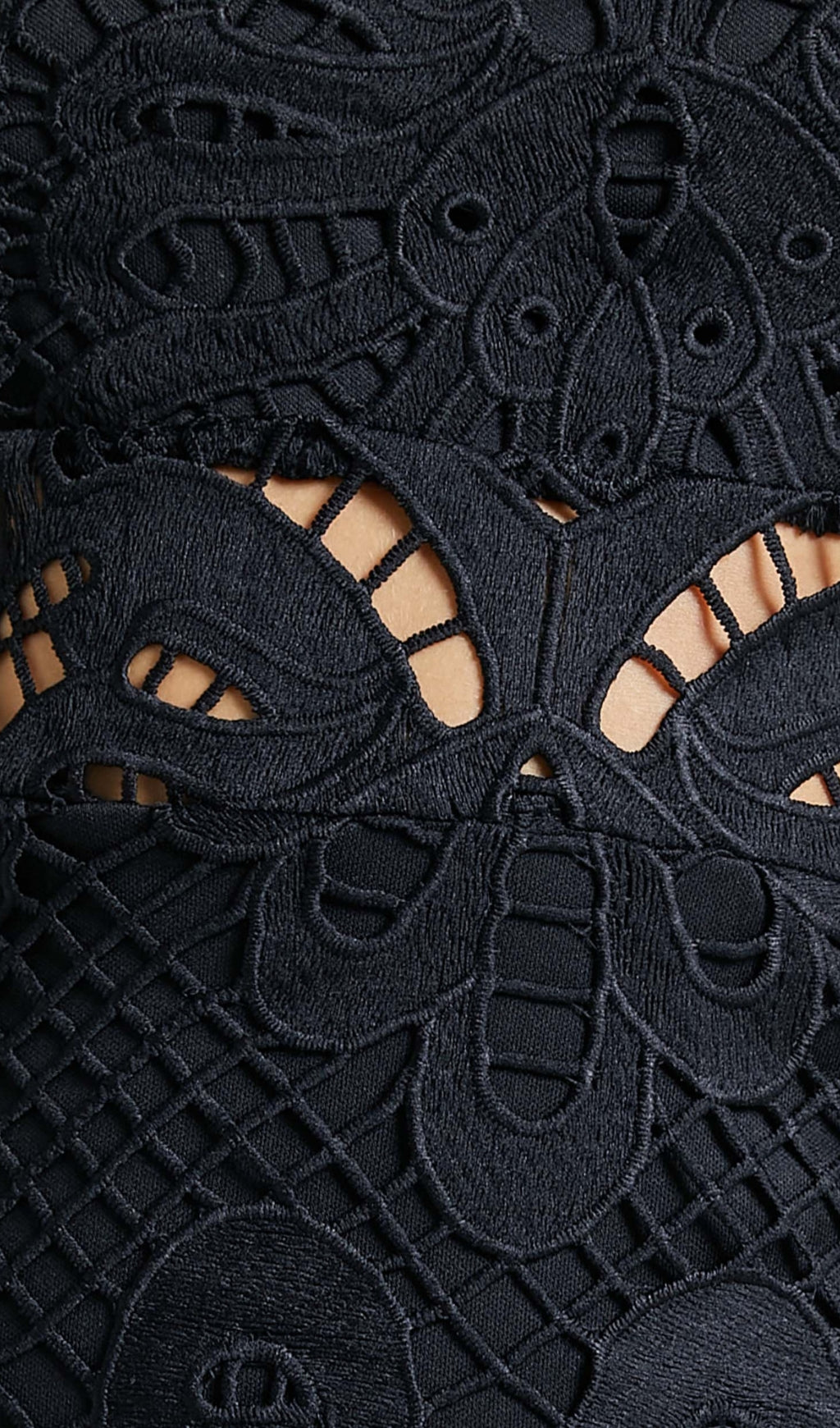 AIIZIE LONG PUFF SLEEVE LACE MINI DRESS IN BLACK - product image
