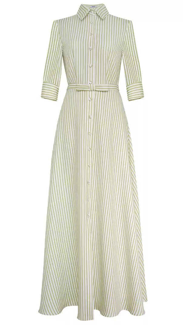 AIIZIE ELEGANT TEAL STRIPED MAXI DRESS - product image