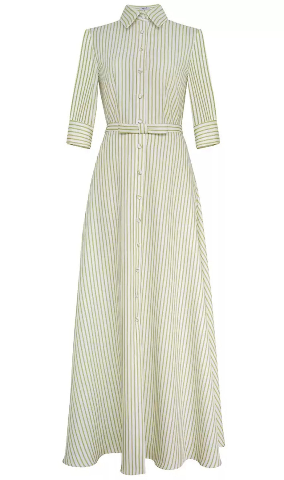 Elegant Teal Striped Maxi Dress