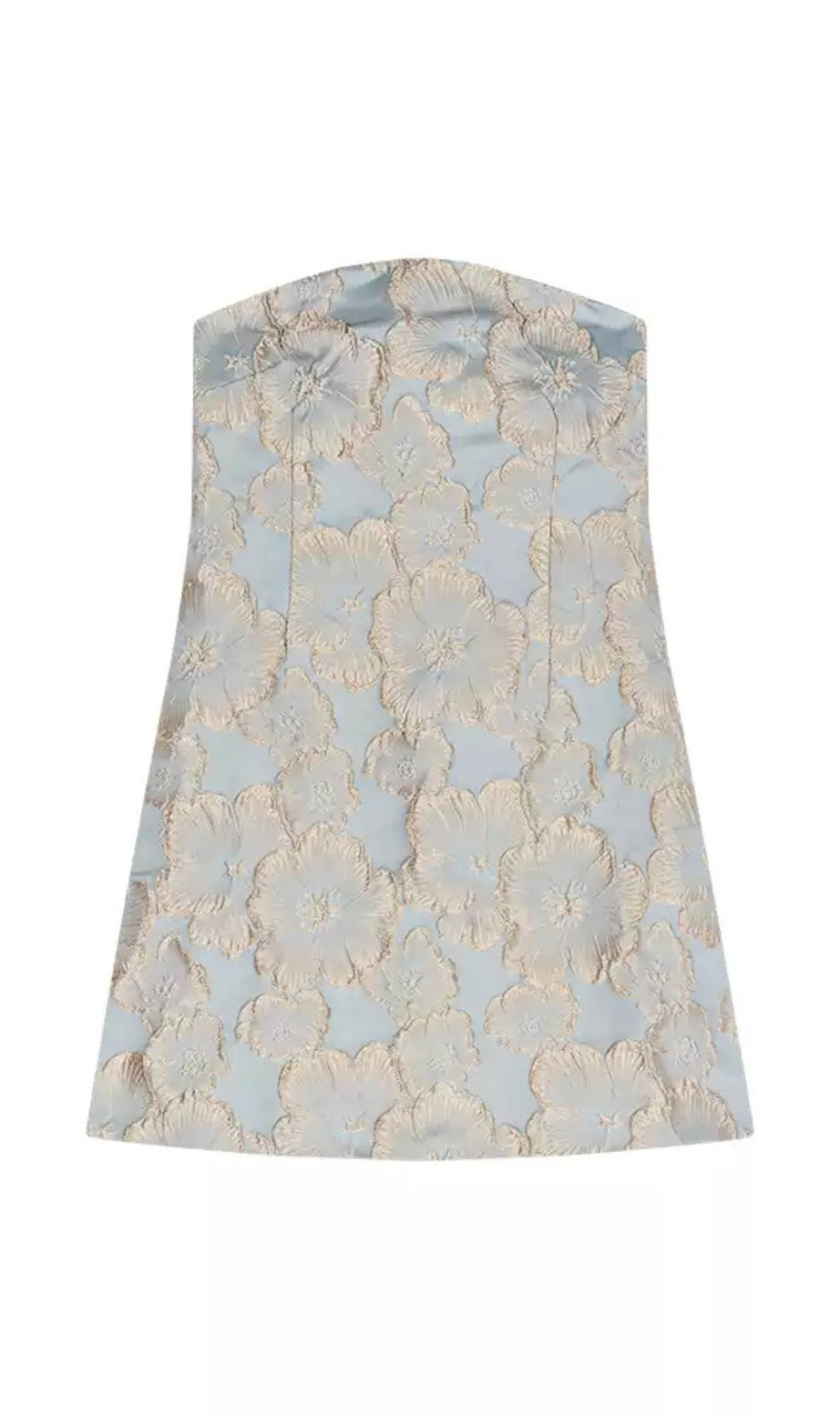 Strapless Brocade Mini Hoco Dress