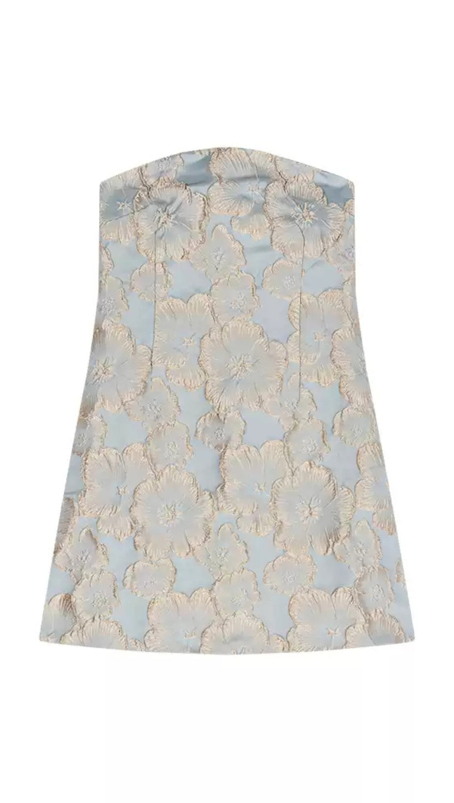 Trägerloses Mini-Hoco-Kleid aus Brokat 