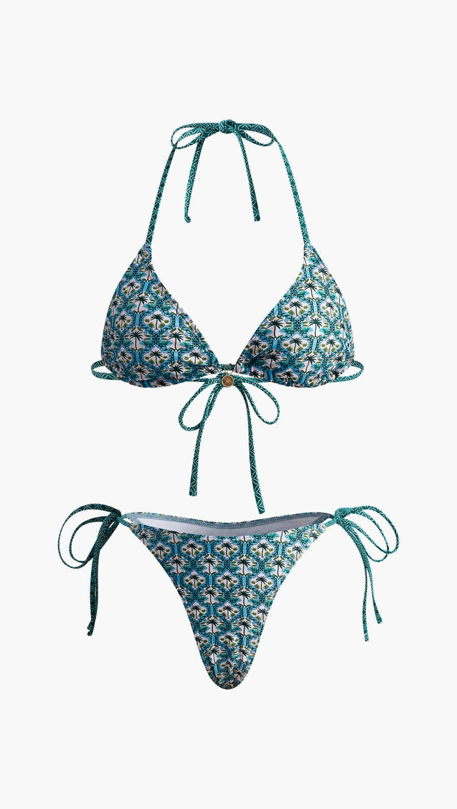 Bikini-Set mit bedruckter Spitze