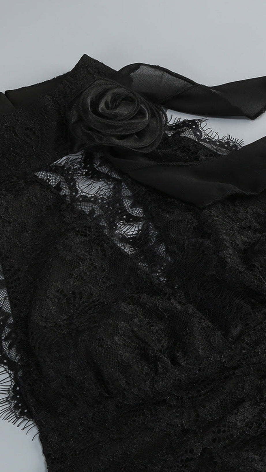 HULDA COTTON LACE HOLLOW MAXI DRESS IN BLACK