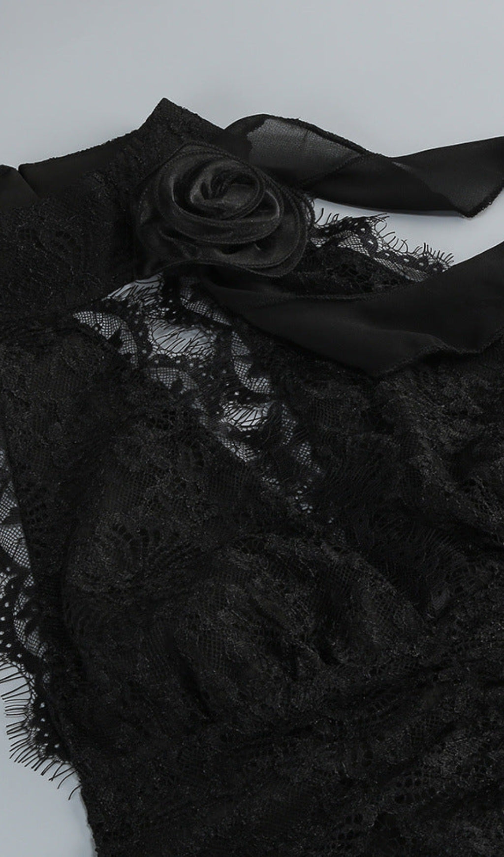 AIIZIE HULDA COTTON LACE HOLLOW MAXI DRESS IN BLACK - product image