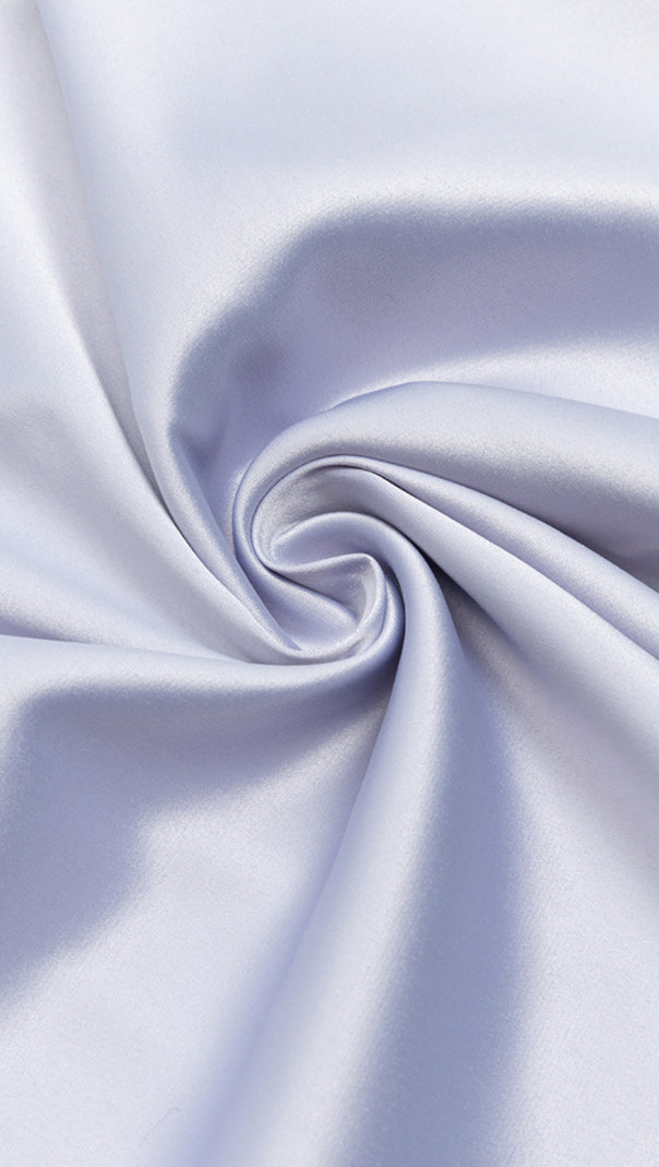 AIIZIE SATIN LACE - INSET BOW - FRONT MIDI DRESS IN LAVENDER - product image