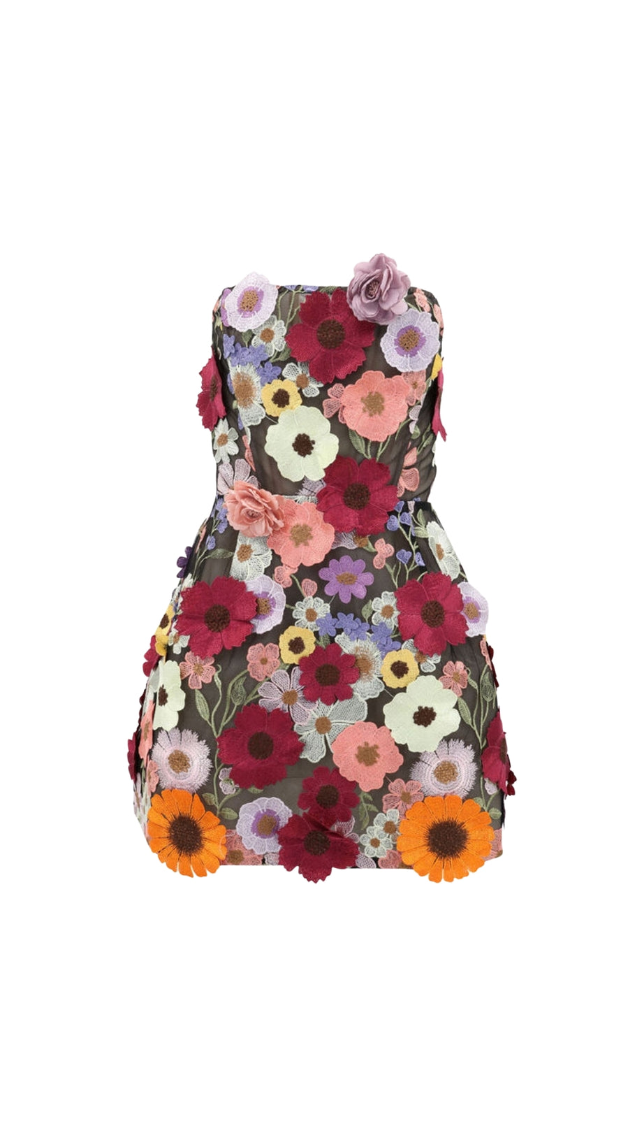 FLORAL STRAPLESS MINI DRESS