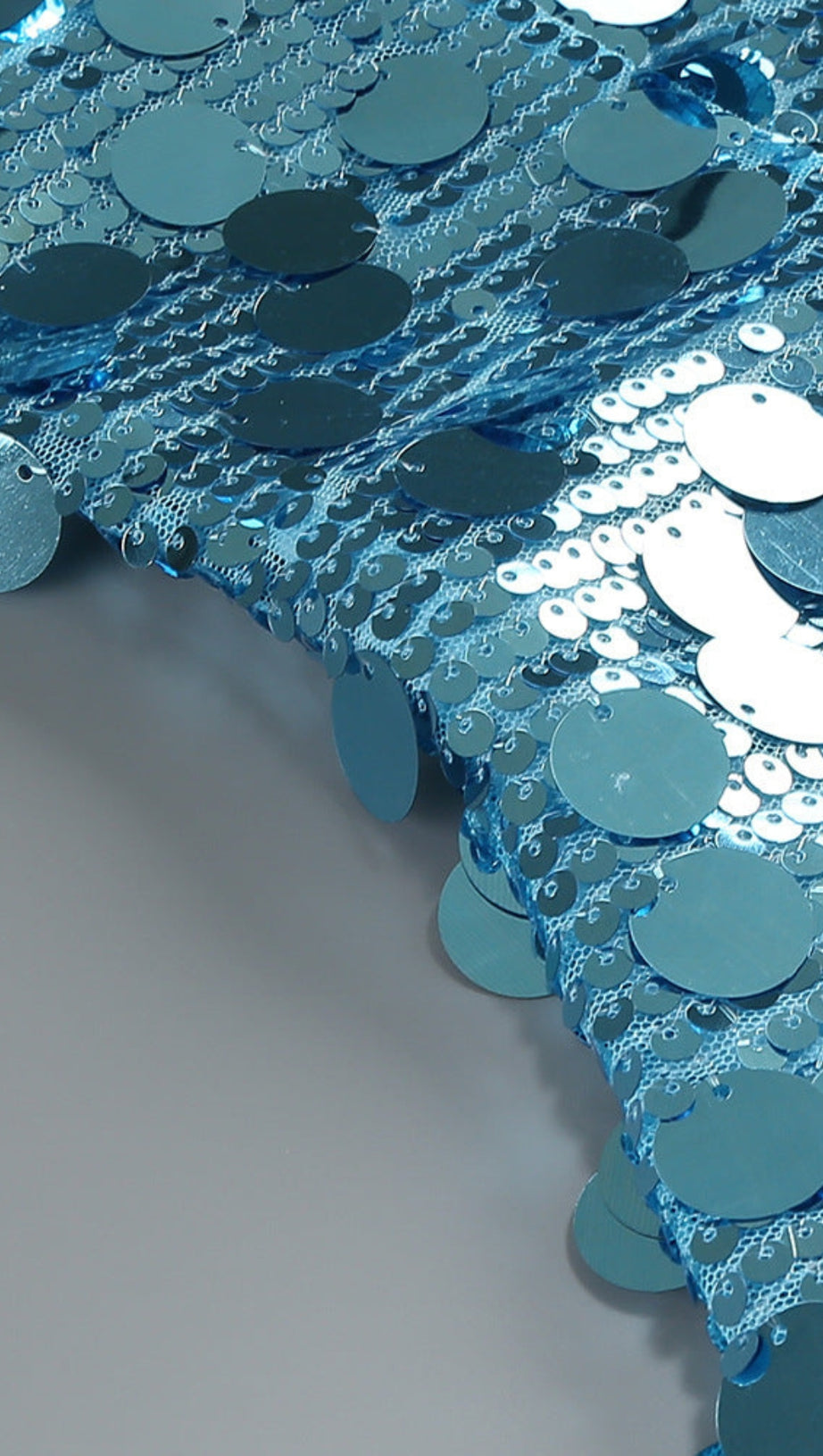 CARLIN SEQUIN DEEP V STRAPLESS MAXI DRESS IN BLUE