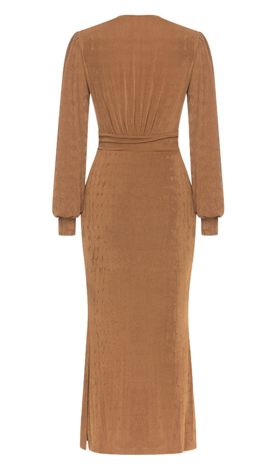 Sweet Lace Trim Deep V-Neck Puff Sleeve Dress