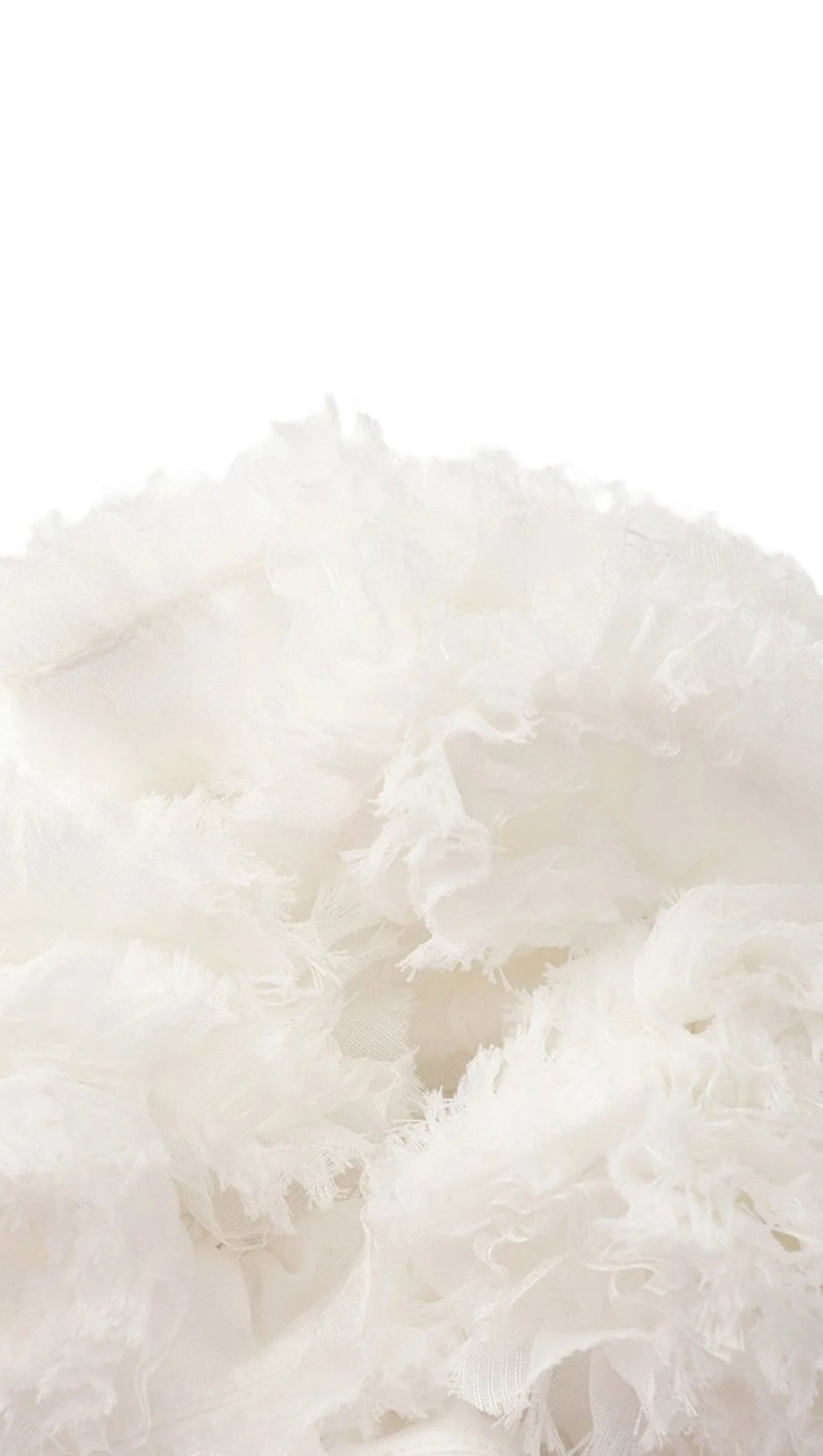 SHERRY FLOWER STRAPLESS PUFFY MINI DRESS IN WHITE