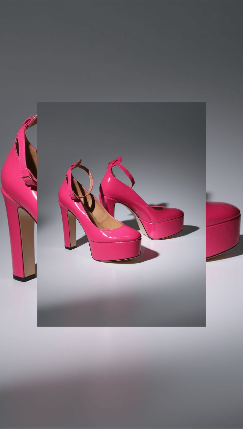Kalea – Plateau-Pumps aus Leder in Pink