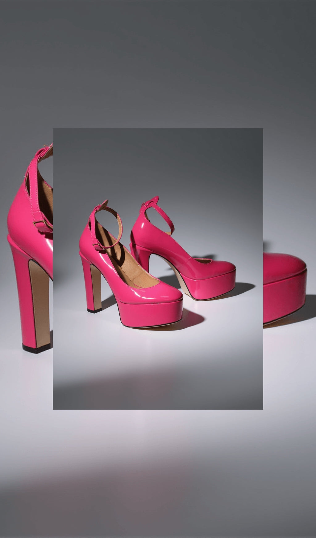 AIIZIE KALEA LEATHER PLATFORM HEELS IN HOT PINK - product image