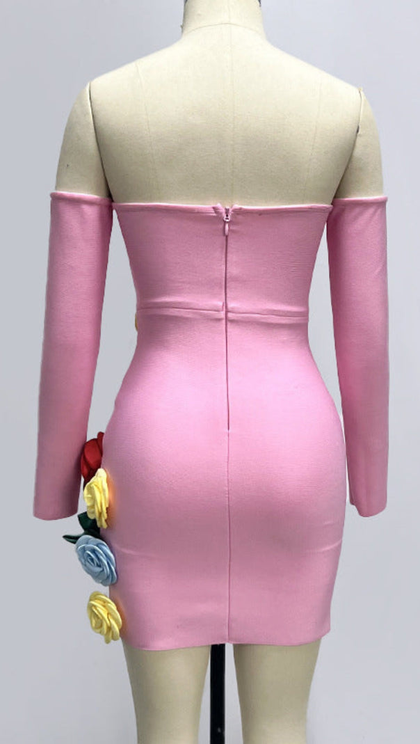 AIIZIE EIGRA 3D FLOWER TUBE TOP MINI DRESS - product image