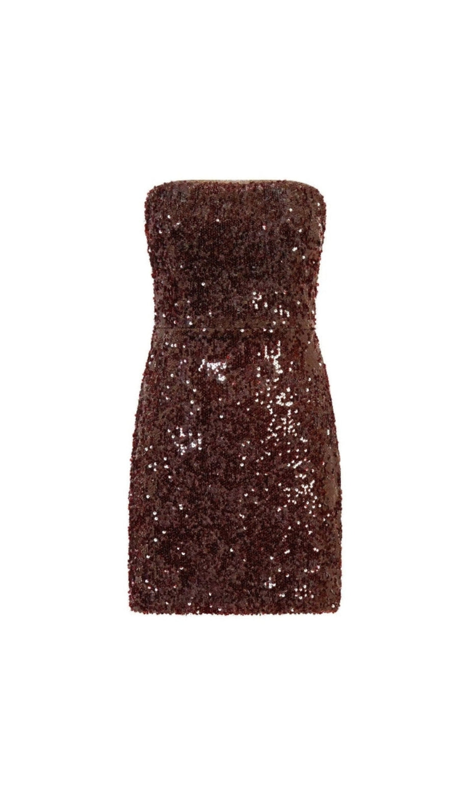 Strapless sequin Mini Dress in Burgundy