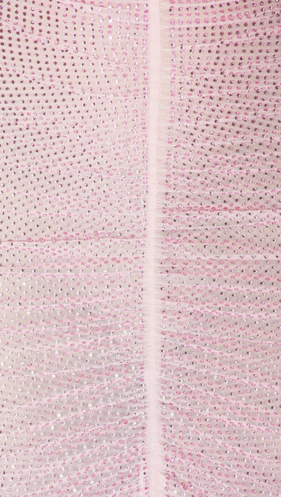 ABITO LUNGO SENZA MANICHE CON STRASS A MAGLIA CAVA ROSA