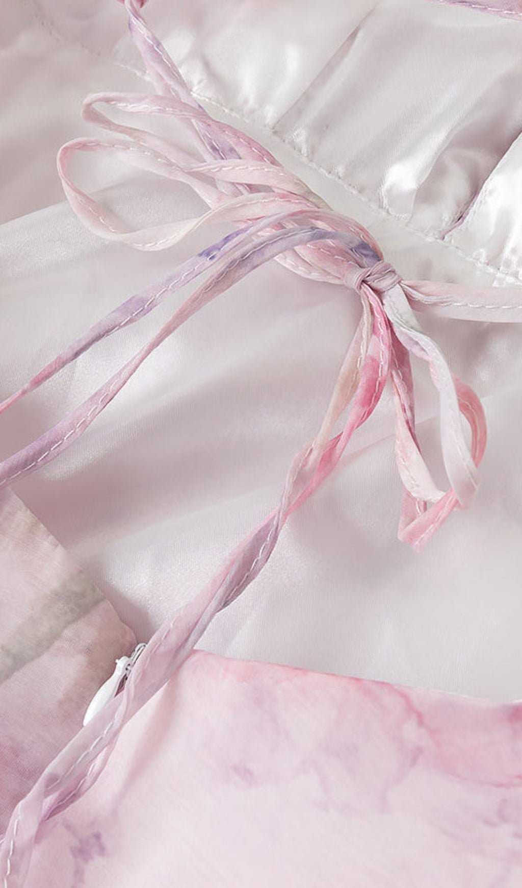 AIIZIE HELEN 3D FLOWER CHIFFON RUFFLE MINI DRESS IN PINK - product image