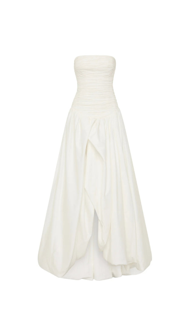 AIIZIE NANCY BUBBLE HEM MAXI DRESS IN IVORY - product image