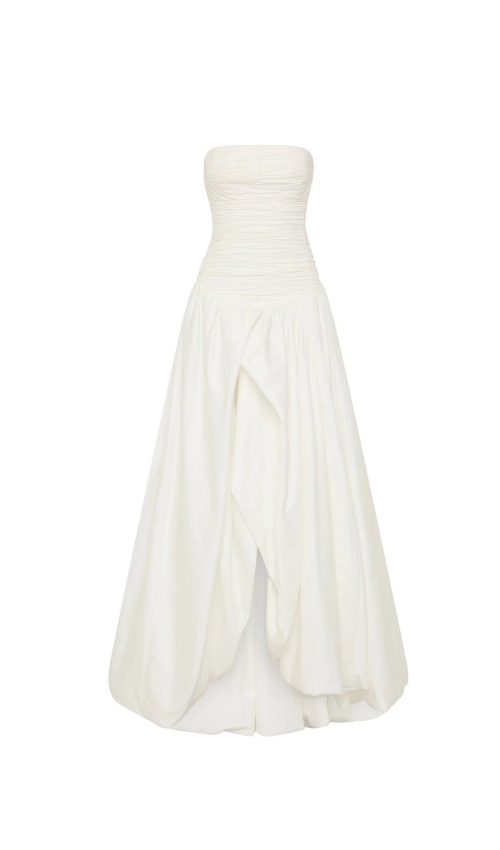 NANCY BUBBLE HEM MAXI DRESS IN IVORY