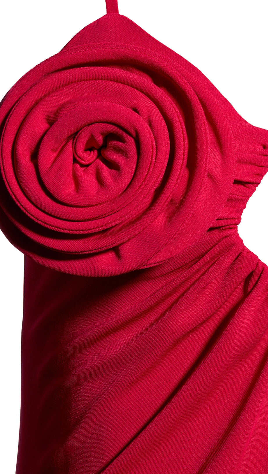 ROSE APPLIQUÉ STRAPPY MAXI DRESS IN RED