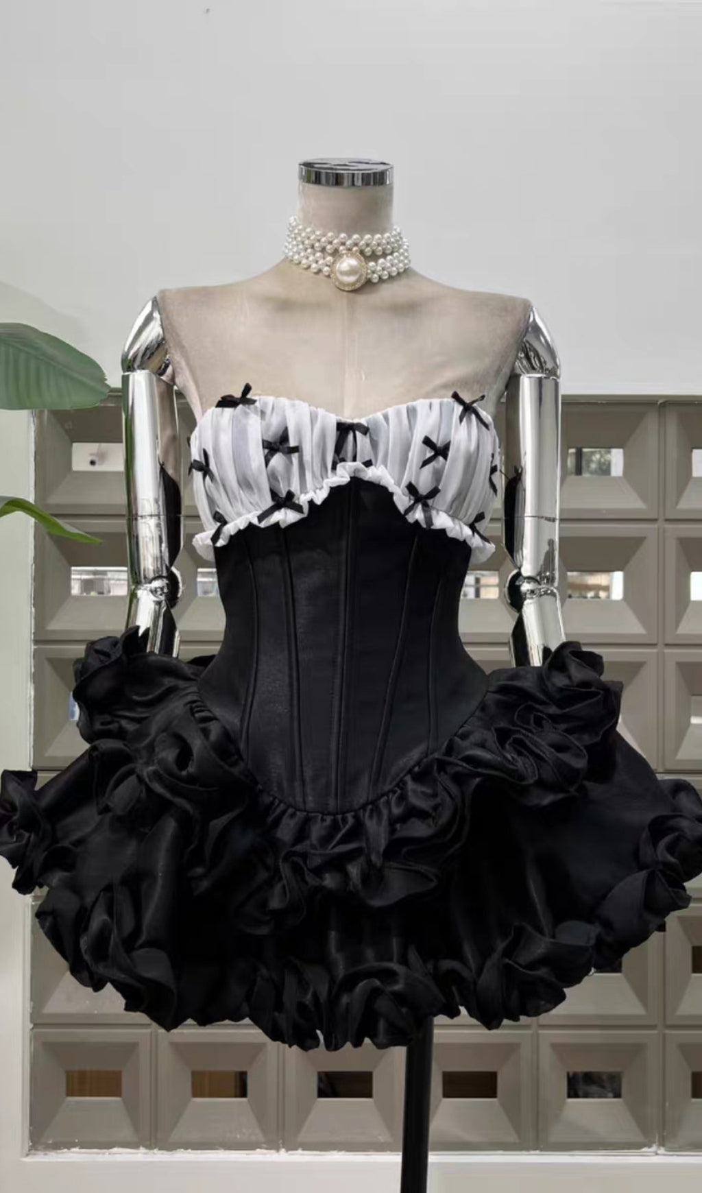 AIIZIE STRAPLESS RUFFLE CORSET MINI DRESS - product image