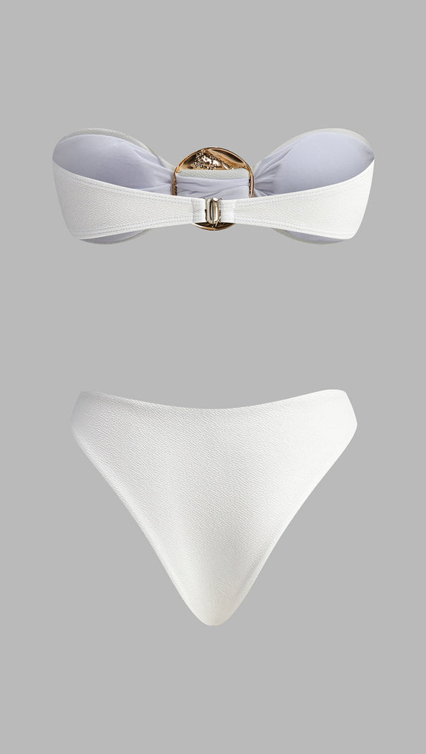 AIIZIE GOLD BIKINI SET AND STYLISH PAREO - product image