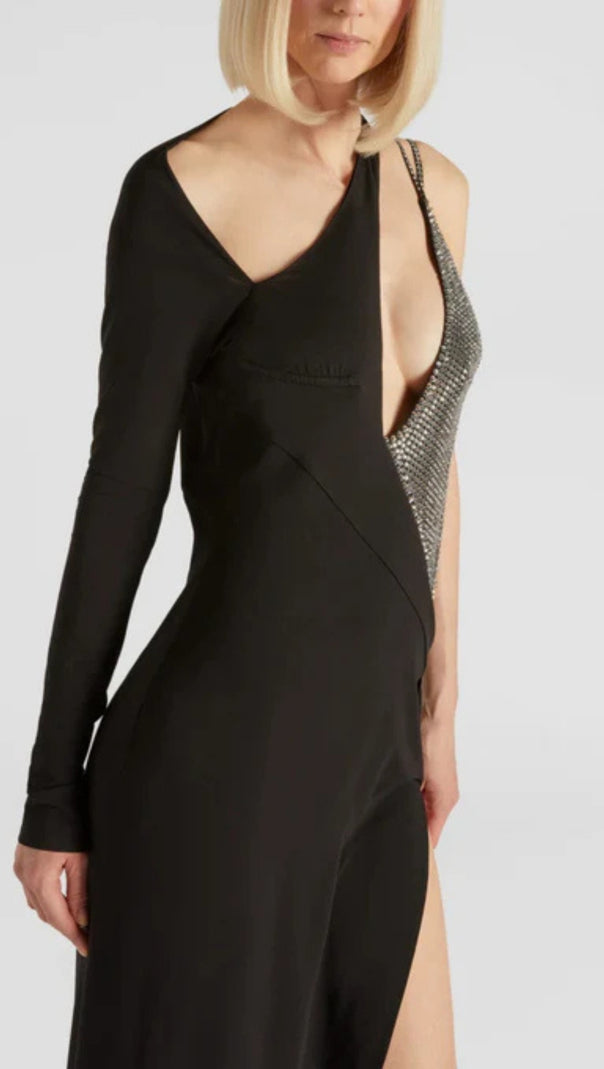 AIIZIE ASYMMETRIC CRYSTAL-EMBELLISHED DRESS - product image