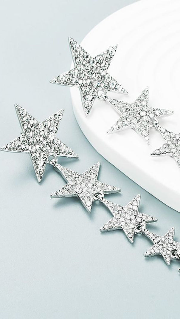 AIIZIE FUCHSIA FIVE-POINTED STARS PROM EARRINGS - product image
