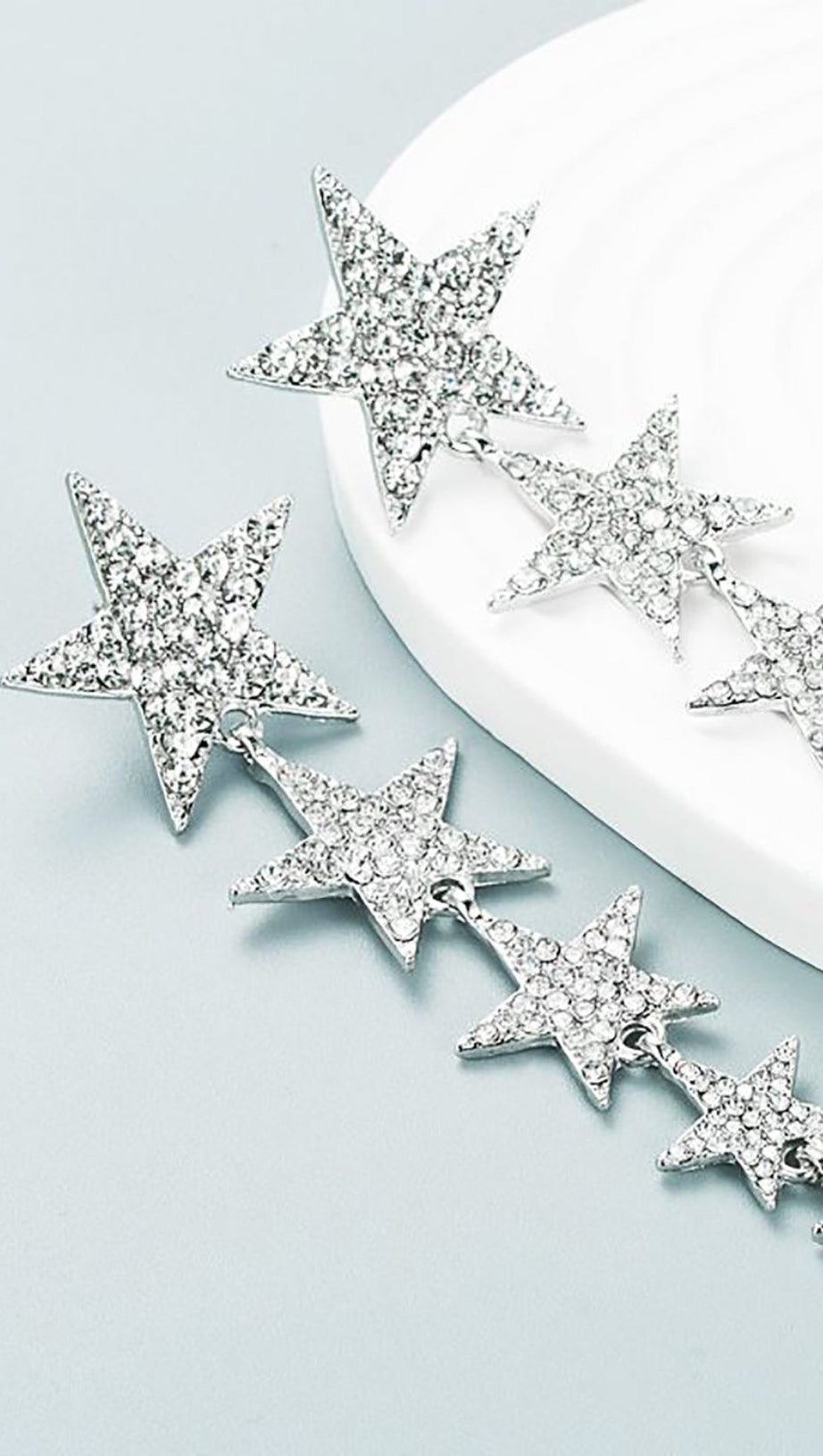 FUCHSIA FIVE-POINTED STARS PROM EARRINGS