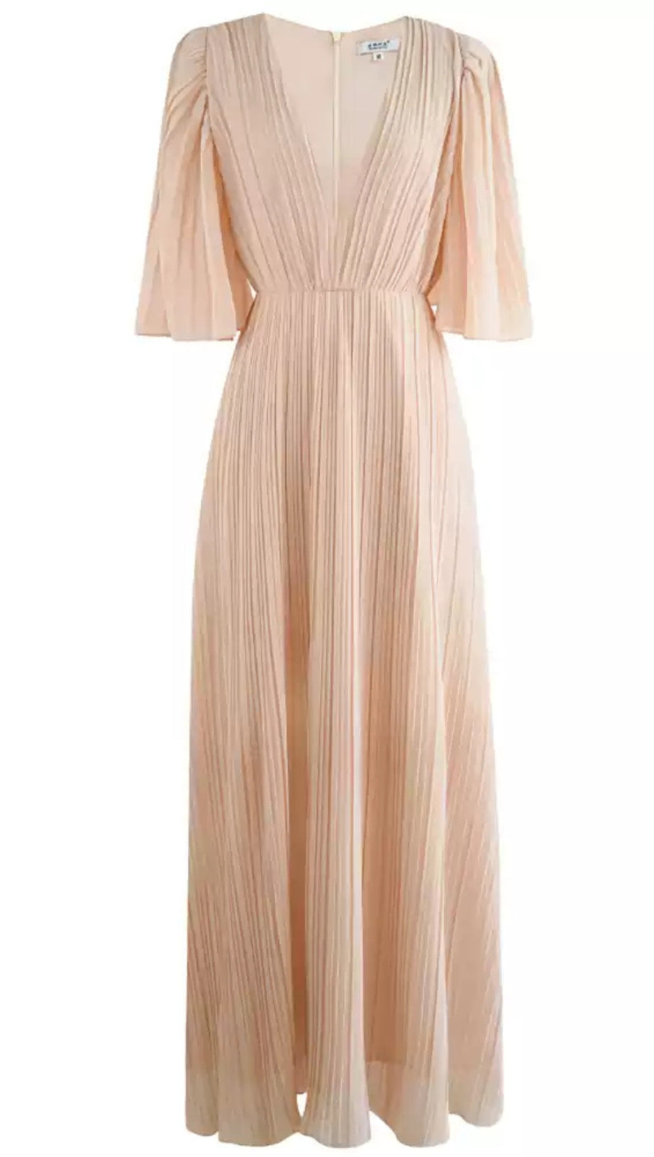 LOTUS ROOT ELEGANT V - NECK PLEATE MAXI DRESS