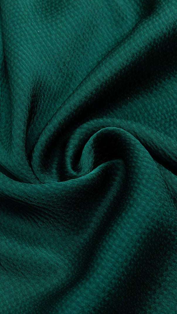 AIIZIE COWL - NECK LACE - BELTED SLIT MIDI DRESS IN DARK GREEN - product image