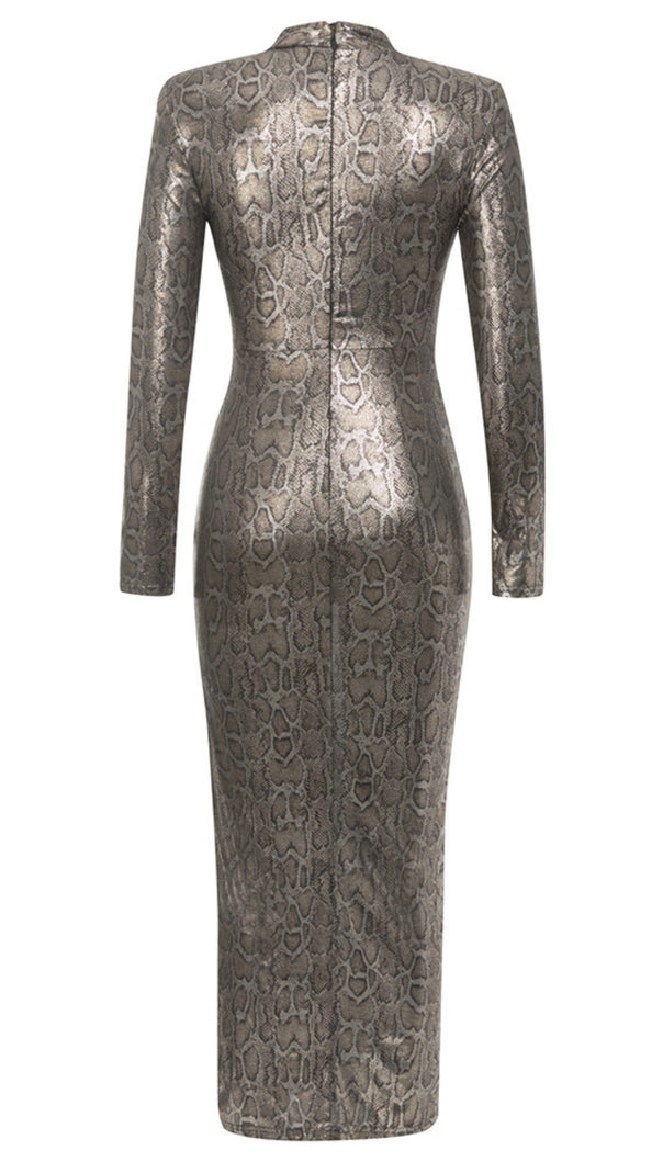 AIIZIE SNAKE - PRINT CUT - OUT CHAIN - BELTED MIDI DRESS - product image