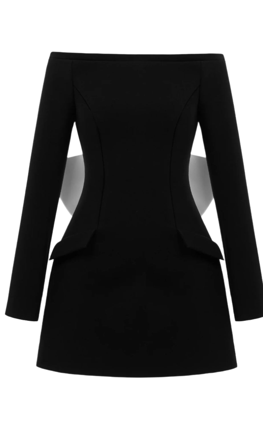 Schulterfreies, rückenfreies Minikleid mit Schleifenverzierung