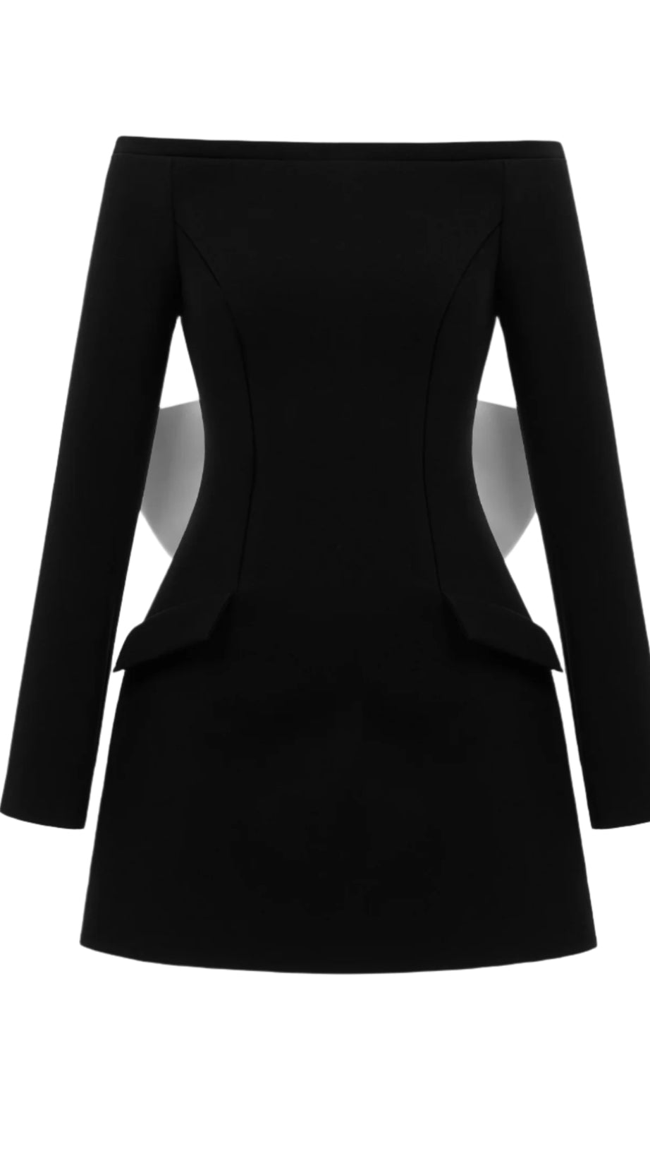 Schulterfreies, rückenfreies Minikleid mit Schleifenverzierung