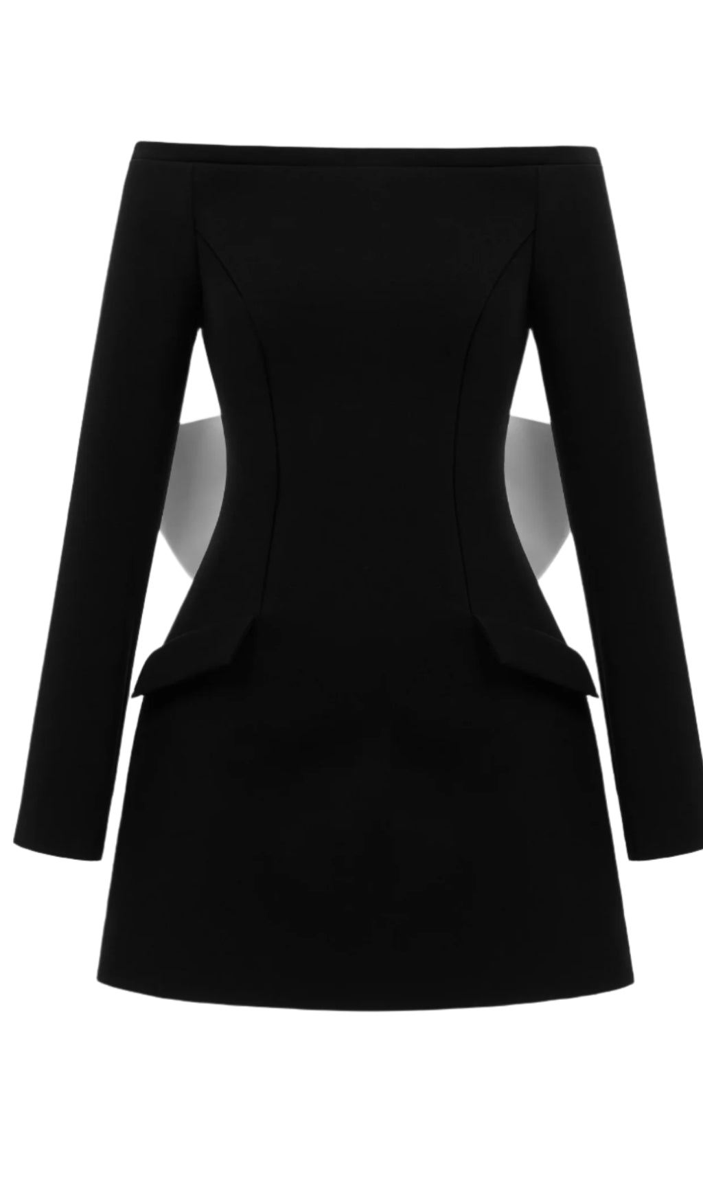 OFF SHOULDER BOW EMBELIISHED BACKLESS MINI DRESS