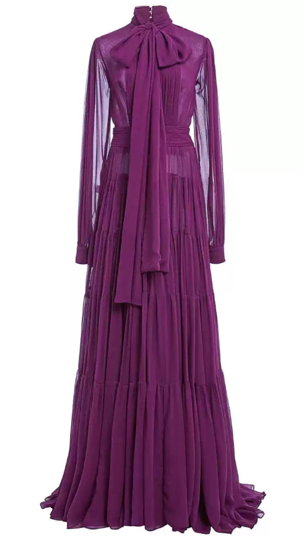AIIZIE PUEPLE MAXI DRESS: SLIM - FIT, LUXURY EVENING GOWN FOR GRACE - product image