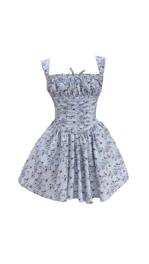 AIIZIE LESLEY BLUE FLORAL PRINT MINI DRESS WITH BLOOMERS - product image