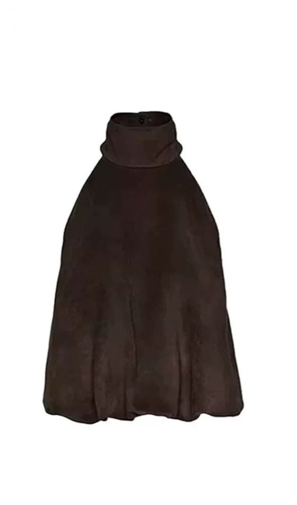 SUEDE HALTER TOP IN BROWN